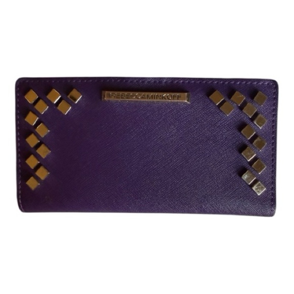Rebecca Minkoff Purple Leather Studded Wallet